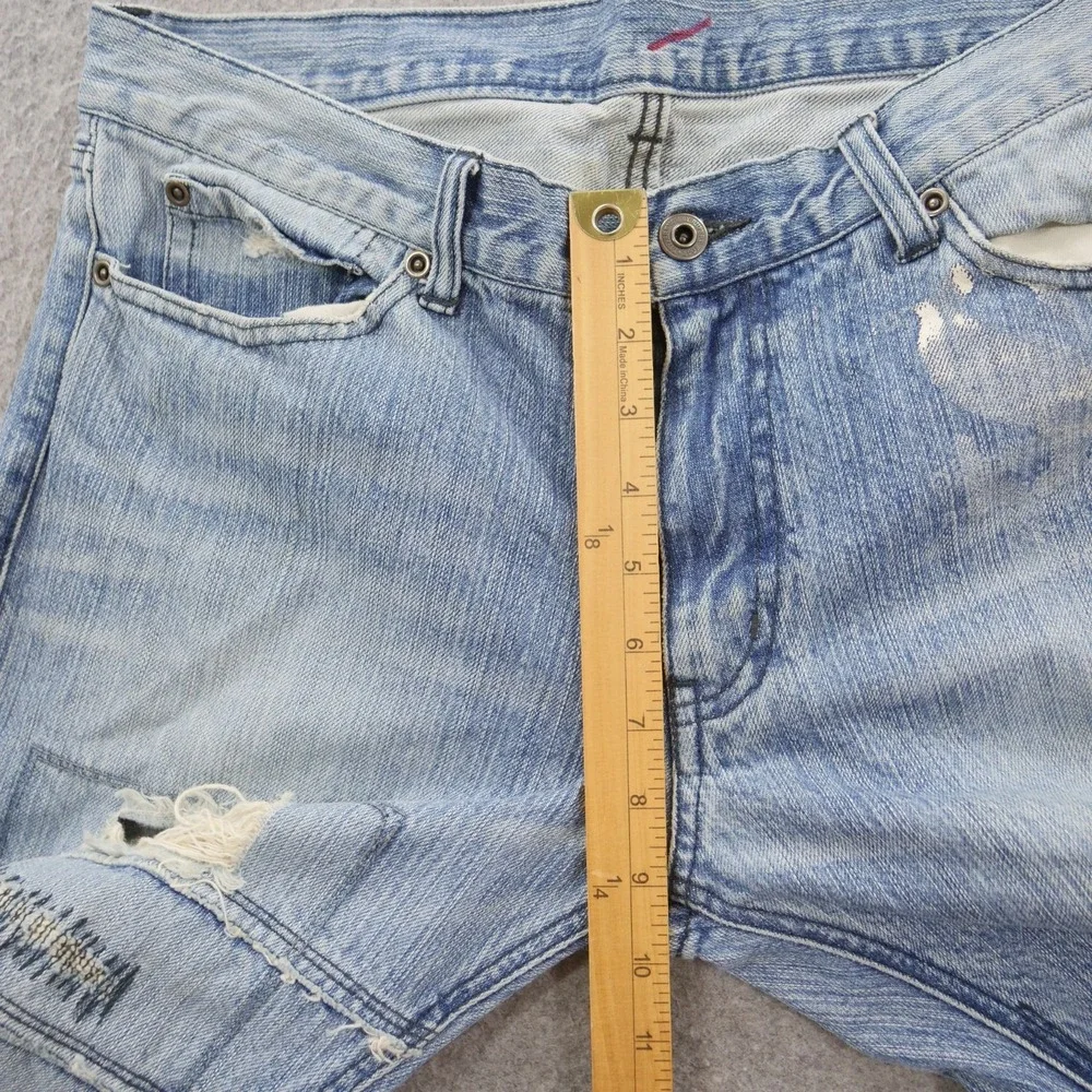 Rupert Edge Jeans Mens 32 XL Blue Straight Leg Japanese Denim Distressed